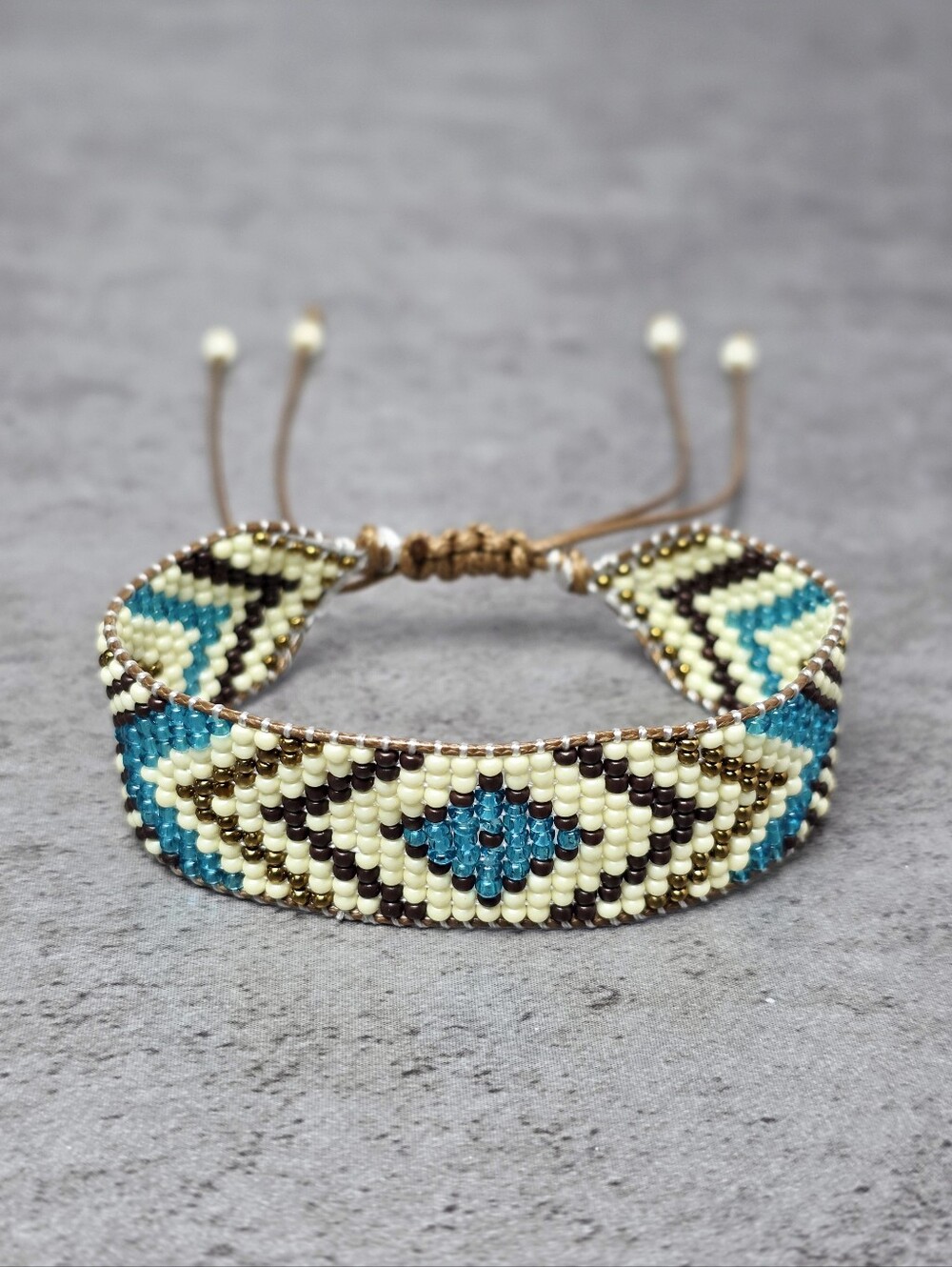Southwestern Beaded Bracelet Geometric Handmade Boho Jewelry